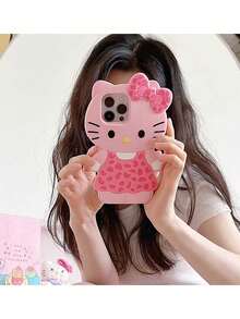 SANRIO Ốp lưng silicon chống sốc Hello Kitty màu hồng dễ thương, họa tiết mèo hồng dễ thương, 1 chiếc. Ốp điện thoại silicon 3D chống nước, chống sốc, thời trang, họa tiết báo hồng và nơ, tương thích với Apple Series 17, 11/12/12 Pro, 13/14/15, 13 Pro/14 Pro/15 Pro, 12 Pro Max/13 Pro Max/14 Pro Max/15 Pro Max, 16, 16 Pro, 16 Pro Max, 17, 17 Pro, 17 Pro Max. Quà tặng sinh nhật mùa xuân, tiệc tùng, lễ kỷ niệm. - Hồng - Xem 3