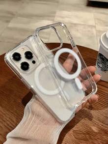 1PC Transparent Luxury Magnetic Charge Case Compatible With IPhone 17 16 15 14 13 12 11 Pro Plus Max Air XSmax XR X/Xs 7/8 Plus 7/8 Ultra-Clear Acrylic Slim Case - Clear - View 4