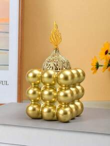 1pc Resin Crafted Gold/White/Black/Magic Cube Shaped Candle Holder, Creative Home Decor Geometric Cube Candle Stand, Valentine's Day Gift - Multicolor - View 7