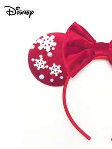 Disney 1件装米奇耳朵发箍，闪亮发箍，节日派对发箍，头饰，发箍，节日头饰，亮丽设计，发箍，闪亮蝴蝶结 - 彩色 - 查看 4