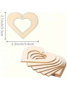 30个木质镂空心形DIY绘画空白件，DIY绘画涂鸦工艺品，DIY手工制品，木质吊坠，悬挂装饰品，手绘挂饰，适用于情人节、婚礼、生日派对装饰、家居和花园装饰