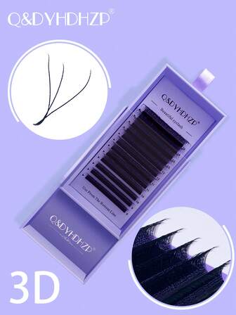 1800Fans 新款 3D W 型睫毛嫁接 C/D 卷度 三叶草睫毛 8-15mm W 小巧蓬松睫毛 自然假睫毛 直头设计 柔软轻盈 自然交叉睫毛簇，睫毛簇，单根睫毛，假睫毛，仿真睫毛