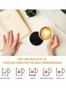 3-Level Touch Control Heated Coaster, 8-Hour Auto Shut Off, Suitable For Coffee Cups And Various Beverages