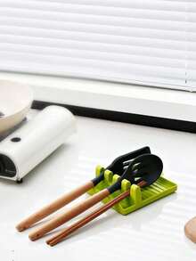 1pc Multifunctional Plastic Pot Lid Holder, Can Be Used As Ladle Rack, Utensil Rack, Pot Lid Rack, Spatula Rack, Kitchen Storage - Multicolor - View 9