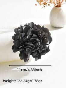 1pc Handmade Fabric Camellia Flower Brooch, Unique Exaggerated Elegant Niche Design, Suitable For Women's Daily, Party, New Year Wear - Grey - View 3