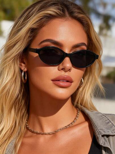 1 Pair Women's Plastic Full Frame Leopard Print Black & White Y2K Classic Baddie Style Modern Minimalist Basic Fashion Fashion Glasses, Suitable For Summer Beach Vacation Outfits