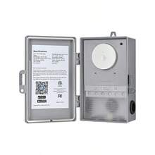 Temporizador de bomba de piscina WiFi resistente, 40 A 120277 VCA 2 HP para piscina, calentador de agua, funciona con Alexa,  Assistant, Smart Life, listado ETL - Gris - Ver 1