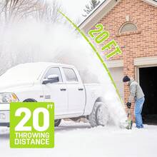 12-Inch Cordless Snow Shovel With Steering Wheel & Adjustable Front Handle - Rechargeable Electric Snow Shovel For Home, Driveway & Walkway - Maneuverable Lightweight Snow Removal Machine With Dual Handles For Easy Control - 1 - 查看 3