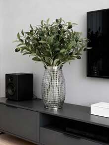 1/3/4/5/6pcs Artificial Green Plant Stems, Olive Tree Branches For Home Vase And Wedding Decor, Fake Gypsophila Flower Bouquet For Outdoor Garden, Birthday Party, Bridal Bouquet, Home Living Room Bedroom Windowsill Vase Decoration, New Year Decor - Olive Branch - View 13