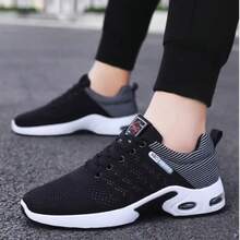 Women's New Stylish Knit Breathable Casual Shoes, Air Cushion Shock-Absorbing Comfortable Sports Running Shoes - White - View 3