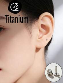 1pc ASTM F136 Titanium Zirconium 16G1. 2mm 2 - 4mm Titanium Cup-Shaped Ear Piercings Internal Thread Ear Bone Piercings Labret Jewelry