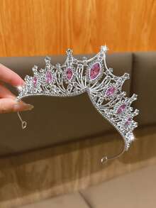 1个银色皇冠发箍，时尚优雅的皇冠发饰，适合生日和日常表演 - 彩色 - 查看 6