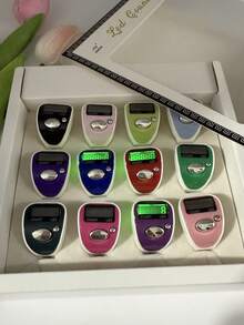 Lightweight Colorblock LED Ring Counter, Portable Manual Button Tally Counter, Resettable Mini Electronic Counter, Digital Display Multi-Color Blend, Mini Counter For Sports/Training/Prayer - Multicolor - View 25