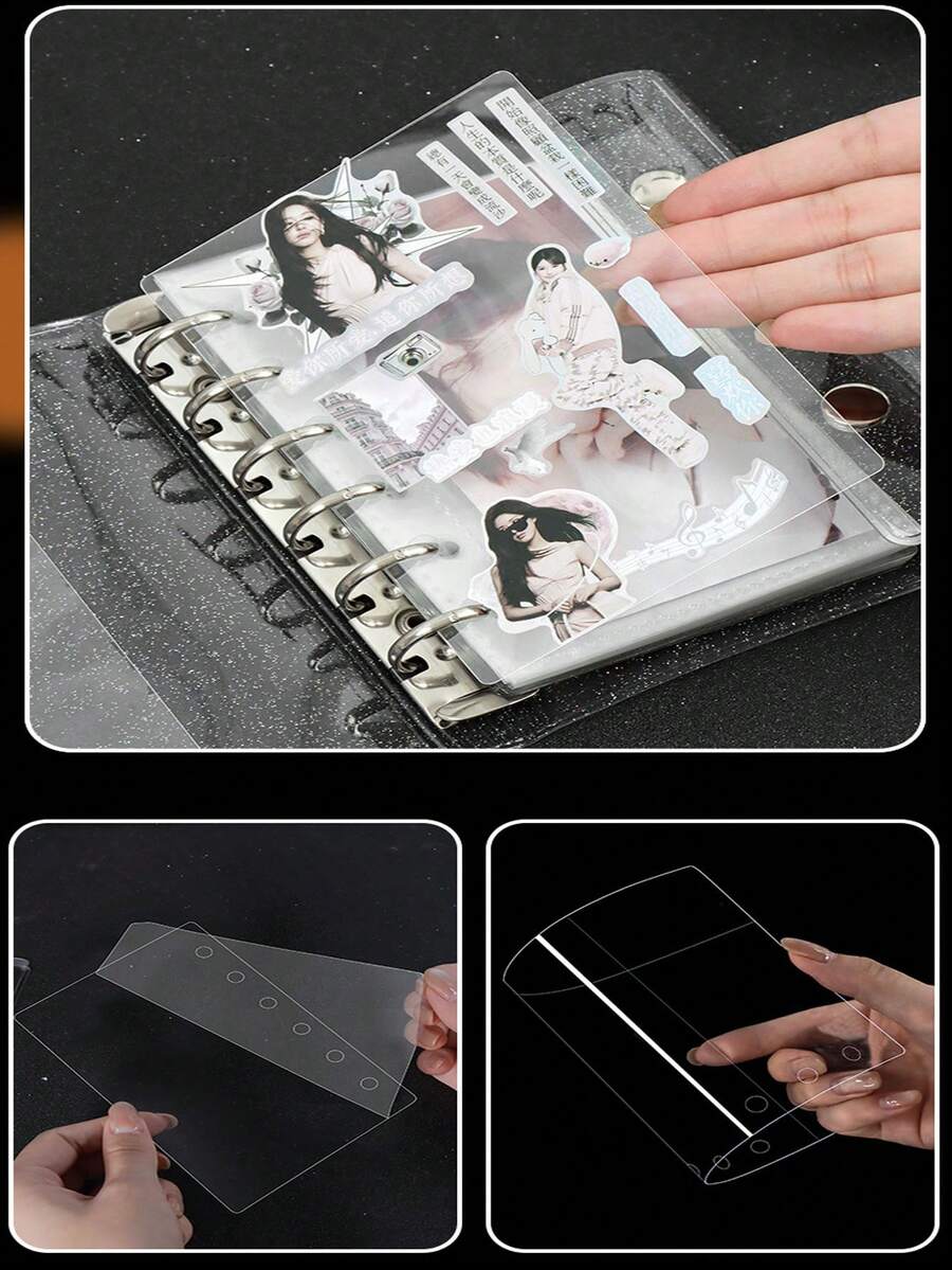 Sticker Book Refill Pages, Thick Hard Cover Sticker Book Refill Pages, 3D Embossed Crystal Sticker Sheets, Sticker Book Making, Christmas & New Year Gifts, Thick Hard Cover Sticker Book Refill Pages, Refill Pages Dividers, PP Sheets, Suitable For Sticker Books, Notebooks, Budget Planners, Scrapbooking, Crystal Bubble Stickers, Back To School Supplies, Student Supplies, Office Supplies, Etc. - Clear - View 1