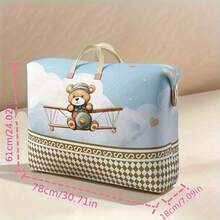 Cartoon Bear Airplane Storage Bag - Large Capacity For Quilts, Clothes & Toys | Reinforced Handle, Waterproof | Moving, Travel & Home Organization Essential | Cute Decor Storage Artifact - Nhiều màu - Xem 4