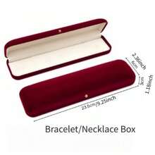 1pc Premium Jewelry Box For Rings, Bracelets, Necklaces, Earrings And Accessories - Red - View 14