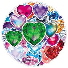 50pcs Exquisite High-Quality Sparkling Heart-Shaped Crystal Decorative Stickers For Stationery, Glassware, Envelopes - Multicolor - View 7