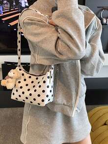 1个迷你波点单肩包，小巧手提包，休闲托特包，新款女士钱包，波点手提包（不含吊坠配件） - 彩色 - 查看 3