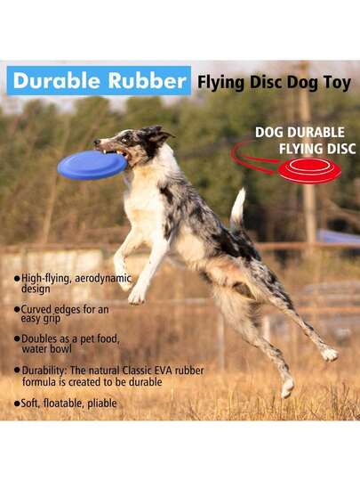 3pcs Dog Flying Disc- Durable Rubber Flying Disc Dog Toy - 9.25 Indestructible Rubber Dog Flying Disc - Puncture Resistant & Bite Resistant Extremely - Medium Large Dogs EEMF