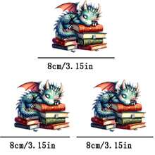 1pc/2pcs/3pcs Durable Long-Lasting Heat Transfer Stickers With Small Dragon In Ocean Book Patch, For DIY T-Shirts, Sweatshirts, Jeans, Hoodies, Backpacks, Jackets, Handbags, Pillows - Multicolor - View 8