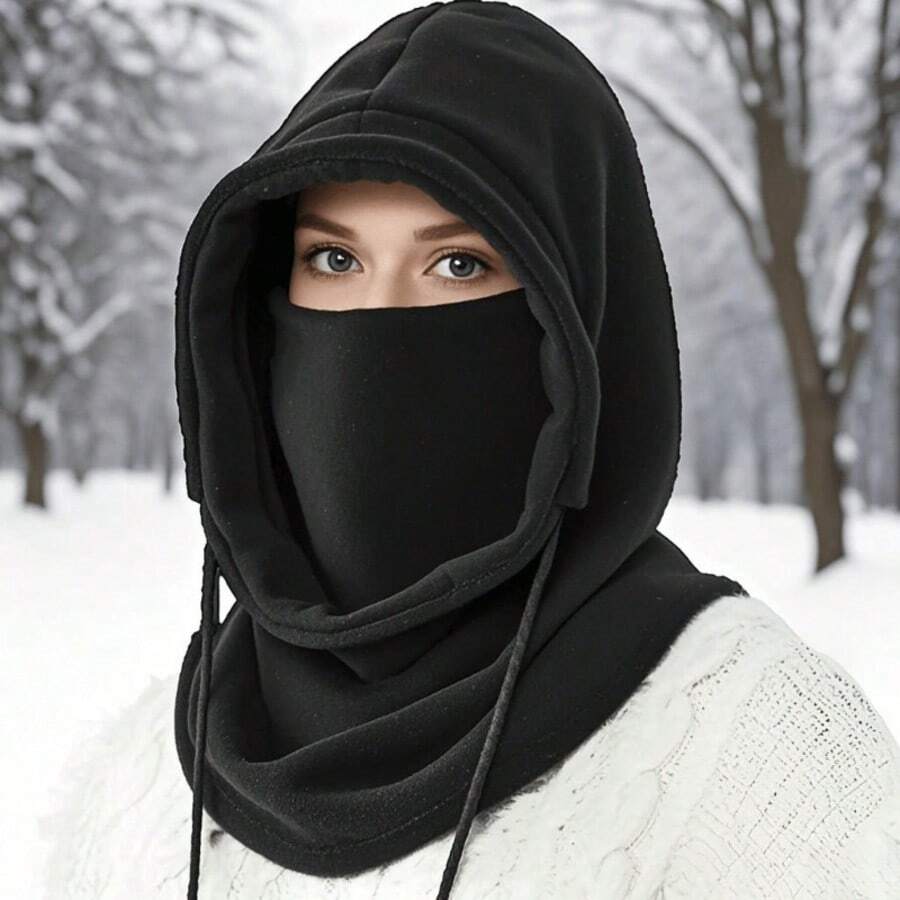 1pc Women's Autumn/Winter Thermal Lined Balaclava Hat, Men's Winter Knit Trapper Hat, Warm Washable Beanie Suitable For Autumn/Winter Daily Wear - MM1909 - View 1