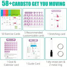 Wall Pilates Workouts Women - 58 Exercise Cards With Pilates Workout Postures Ncludes 4 - Week Challenge, 2 Rings Dry - Erase Easy Organization - Home, Gym Or Studio Green - Green - View 4