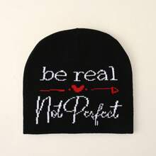 Street Style Black  Unisex Hip-Hop Knitted Hat Autumn Winter Couple Pullover Beanie Flame Yarn Hat - 1 - 查看 3