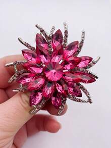 Elegant, Fashionable, High-End, Diamond-Encrusted Large Crystal Flower Brooch Everyday Versatile Clothing Accessories - Sunflower Brooch - View 5