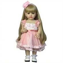 22 Inch (55cm) Lifelike Reborn Baby Doll, Soft Vinyl Full Body, Realistic Newborn Doll, Cute Pretend Play Toy, Girls Birthday Gift (Some Parts Random, Accurate Anatomical Structure) - Coral Orange - View 2