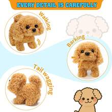 2026 Electronic Interactive Golden Retriever Toy Dog With Leash, Walks, Barks & Wags Tail, Cute Pet Gift For Kids - Brown - View 2