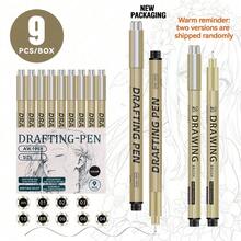 6/9/12支装多功能黑色细头勾线笔，超细笔尖套装，12种笔尖尺寸，非常适合精细绘画、素描和书写——是艺术家和业余爱好者的理想之选。 - 細筆尖繪畫筆 - 查看 14