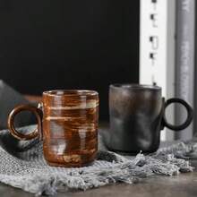 Handmade Vintage Ceramic Coffee Mug, Creative Rustic Teacup, Unique Design Espresso Cup For Afternoon Tea - Multicolor - View 2