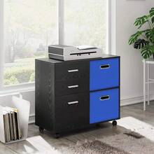 Black Foldable Storage Cubes Bins, Fabric Storage Box Cubes Organizer Baskets With Dual Handles For Home Organizer,Set Of 3,(Dark Blue) - DarkBlue - View 5