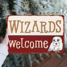 CIFbuy Pewter Vintage Wizard Welcome Metal Sign 8x12 Inch Retro Home Décor Wall Art Tin Sign For Pub Bar Cafe Man Cave - 彩色 - 查看 4