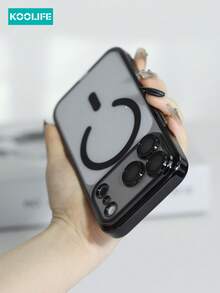 Koolife 1pc Electroplated Metallic Glossy Magnetic Phone Case, PC Hard Shell With Built-In Lens Protector Film And Raised Lens Guard, Fashionable Protective Cover, Compatible With IPhone 17/17 Pro/17 Pro Max - Black - View 6