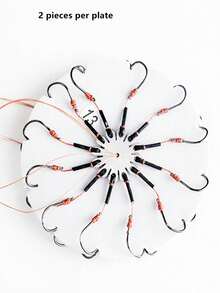 2个12齿旋转钩，防饵爆炸钩，适用于鱼竿，钓鱼配件 - 黑與白 - 查看 1