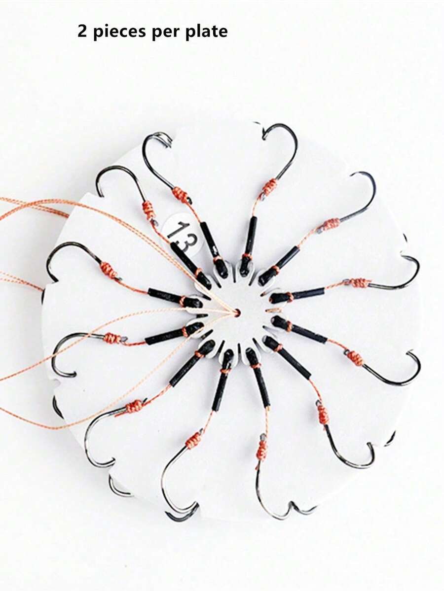 2个12齿旋转钩，防饵爆炸钩，适用于鱼竿，钓鱼配件 - 黑與白 - 查看 1