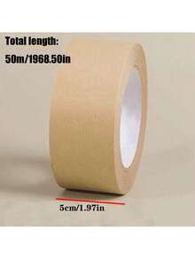 Fita adesiva de papel kraft marrom de 50 m/1968,5 pol., adequada para selar caixas de papelão e embalar produtos de embalagem. - Multicolorido - Ver 6