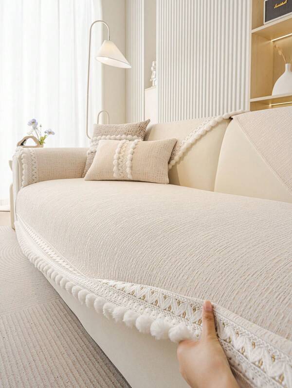 Capa de almofada de sofá floral de pelúcia (1 unidade), capa de sofá de cor sólida para todas as estações, protetor de sofá à prova de arranhões de animais de estimação, capa de sofá ideal para quem tem animais de estimação, decoração de móveis para quarto/escritório/sala de estar (capas para encosto e braços vendidas separadamente)