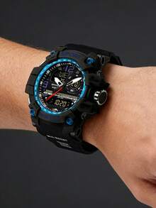 1 pieza Reloj deportivo electrónico multifunción con doble pantalla, adecuado para uso diario, gran opción de regalo - Unitalla - Ver 4