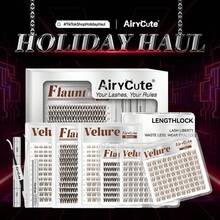 AiryCute 潮流棕色假睫毛系列 | 深浅棕色丝绒质感 | 完美适配浅色/深色发质 | 可重复使用，轻盈舒适，打造自然日常浓密妆效 | 新手友好 | DIY 假睫毛美睫师用品 - 深棕色絲絨,均碼,10毫米 - 查看 1