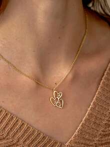 [Valentine's Day Hot] Personalized Customized Necklace, Love Necklace, Multiple Names Customizable, Stainless Steel Jewelry Necklace, Love Symbol, Golden Necklace, Comes With Gift Box, As A Valentine's Day Gift - Heart - Style 1 - View 6