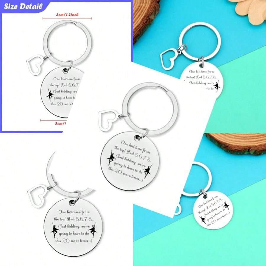 Dance Keychain Dance Lover Gifts Ballet Gift Ballet Lover Gift Dance Team Keychain Dancing Jewelry Dance Instructor Gift Dance Teacher Appreciation Gift Encouragement Gifts Christmas Birthday Gifts - 如圖所示 - 查看 1