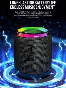 一对无线便携式磁吸式二合一RGB变色灯+织物网罩TWS蓝牙低音炮，支持蓝牙/TF卡/收音机播放模式 - 彩色 - 查看 5