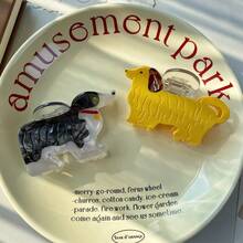 1pc New Cute Dog Acetate Hair Claw Clip, French Animal Hair Clip, Cartoon Adorable Hair Claw Clip For Ponytail, Hair Claw, Kawaii Cat Acetate Hair Clip, Personalized Cute Dog Acetate Hair Claw Clip, New Cute Border Collie Hair Claw, Cartoon Animal Hair Clip, Acetate Dog Hair Claw Clip, Bow Smile Happy Dog Hair Claw Clip, Animal Hair Accessories, Dopamine Delicate Hair Claw Clip, Acetate - Multicolor - View 4