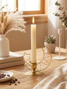 1Pc/Set Star-And-Moon-Shaped Wrought Iron Candle Holder In A Minimalist Dark Fairy Tale Style. - Multicolor - View 9
