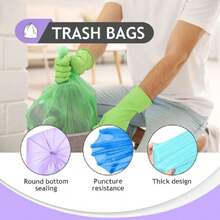 Colorful Clear Strong Tall Kitchen Trash Bags 15-16 Gallon 100 Counts,Fit 13,15,16,18 Gal,Garbage Bags By , Bin Liners, Plastic Bags For Home Office Bathroom,Multicolor,38219074 - 中紫紅色 - 查看 6