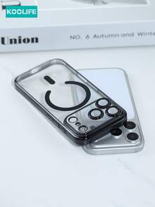 Koolife 1pc Electroplated Metallic Glossy Magnetic Phone Case, PC Hard Shell With Built-In Lens Protector Film And Raised Lens Guard, Fashionable Protective Cover, Compatible With IPhone 17/17 Pro/17 Pro Max - Black - View 5