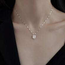 1pc Fashionable Minimalist Four-Leaf Clover Necklace, Delicate Clavicle Chain, Unique High-End Necklace Gift For Friends