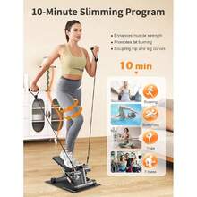 - Escalera Paso a Paso para Ejercicio, Mini Pasos con Banda de Resistencia, Ejercicio hidráulico Paso a Paso, Equipo de Entrenamiento en casa para Entrenamiento de Cuerpo Completo,,38265091 - D - Ver 2